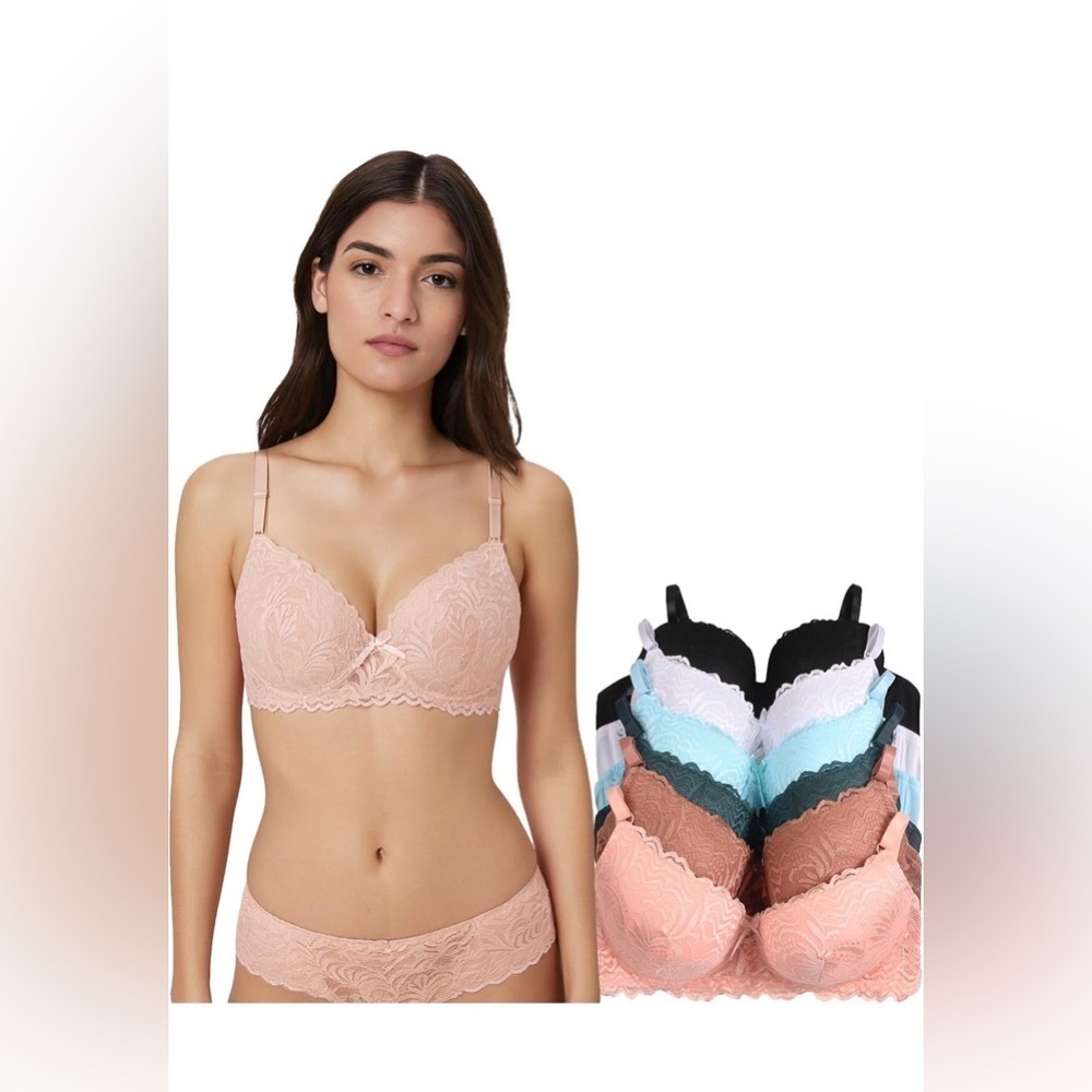 🆕 Secret 6 Pack of Color Print T-Shirt Bras B Cup C Cup and D Cup